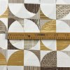 Ervi Bavlnená látka/plátno š.240 cm - Geometrické kruhy horčica č.26710-9, metráž