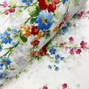 Ervi bavlna flanel š.240 cm barevné kytice 26549-1, metráž (Barva Bílá/White, Vzor Květinový/Floral)