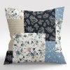 Ervi povlak na polštář FLANELOVÝ - Patchwork modrý (Rozměr 30 x 50 cm)