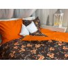 Ervi bavlněné povlečení oboustranné - květy na hnědém/oranžové (Rozměr 140x200 cm + 70x90 cm)