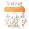 Ervi bavlněné povlečení oboustranné - květ jabloně/oranžové (Rozměr 140x200 cm + 70x90 cm)