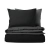 Ervi Luxsusní saténové oboustranné bavlněné povlečení šedé/černé (Rozměr 140x200 cm + 70x90 cm)