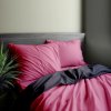 Ervi Luxsusní saténové oboustranné bavlněné povlečení Růžové/šedé (Rozměr 140x200 cm + 70x90 cm)