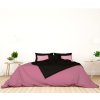 Ervi Luxsusní saténové oboustranné bavlněné povlečení Růžové/černé (Rozměr 140x200 cm + 70x90 cm)