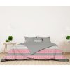 Ervi bavlněné povlečení oboustranné - šedé a růžové vzorování/šedé (Barva Barevná/Colorful, Rozměr 140x200 cm + 70x90 cm, Vzor Designový/Design)