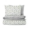 Ervi bavlněné povlečení oboustranné - Třešňový květ na bílém/šedé (Rozměr 140x200 cm + 70x90 cm)