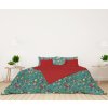 Ervi bavlněné povlečení oboustranné - Zelená louka/červené (Barva Barevná/Colorful, Rozměr 140x200 cm + 70x90 cm, Vzor Designový/Design)