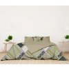 Ervi bavlněné povlečení oboustranné - designový vzor na zeleném/bežové (Barva Barevná/Colorful, Rozměr 140x200 cm + 70x90 cm, Vzor Designový/Design)