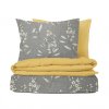 Ervi bavlněné povlečení oboustranné - květinky na šedém/žluté (Rozměr 140x200 cm + 70x90 cm)