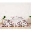 Ervi bavlněné povlečení oboustranné - růžové květy na bílém/světlé šedé (Rozměr 140x200 cm + 70x90 cm)