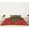 Ervi bavlněné povlečení oboustranné - Vánoční káro červené/olivové (Rozměr 140x200 cm + 70x90 cm)