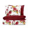 #Ervi bavlněné povlečení oboustranné - Červené a žluté květy/bordo 140x200 cm (Rozměr 140x200 cm + 70x90 cm)