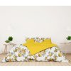 Ervi bavlněné povlečení oboustranné - žluté květy na bílém/žluté (Rozměr 140x200 cm + 70x90 cm)