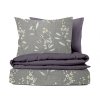Ervi bavlněné povlečení oboustranné - květinky na šedém/šedo-fialové (Rozměr 140x200 cm + 70x90 cm)