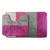 Kúpeľňová predložka šedá/fuchsiová SLV Comfort, 2 set