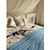 Pletená multyfunkční deka-přehoz na postel-modrá, 220x240 cm (Barva modrá, Rozměr 220x240 cm)