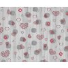 Ubrus PVC M-127B - Srdíčka 140 cm x 20m (Barva šedá, Vzor Srdíčka)