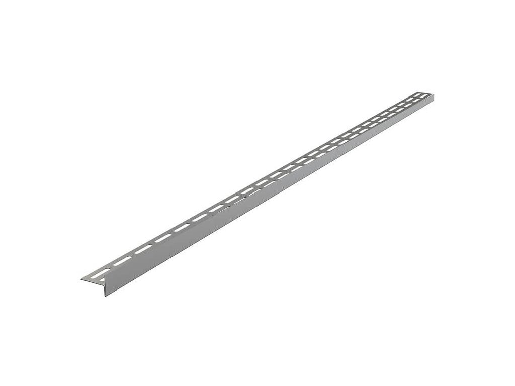 Nerezová lišta pre spádovanú podlahu, výška lemu 14 mm, dĺžka 1600 mm, pravá