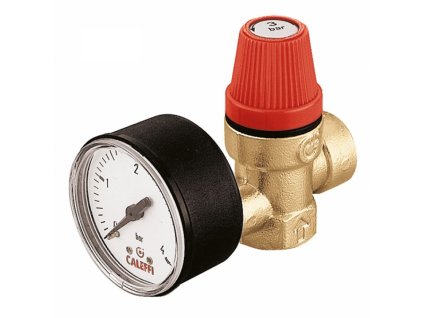 Poistný ventil MF 1/2" s tlakomerom, nastavenie tlaku 6 bar