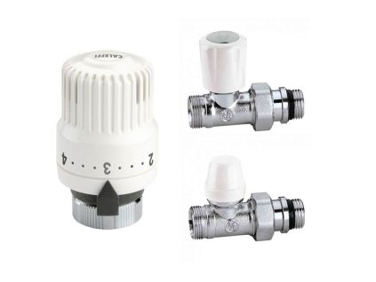 SET: termostatická hlavica 204000, rohový ventil 339452, spojka 343452
