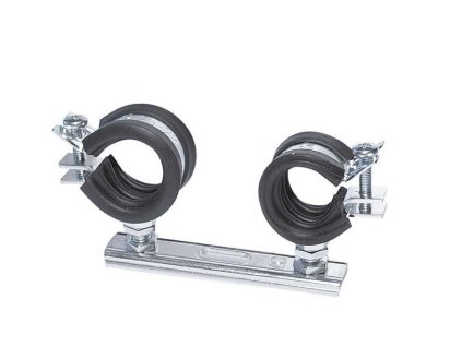 Dvojobjímka 2x15mm + tlmiaca vložka + skrutka