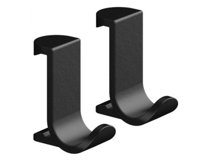 Háčiky na uterák WALLSTORIS - 2ks, rozmer 39x18 mm, matná čierna