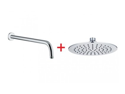 Sprchová hlavica THIN, priemer 200mm + sprchové rameno ROUND