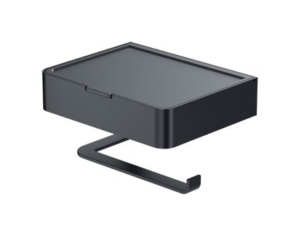 Držiak na toaletný papier s boxom RICO, matná čierna