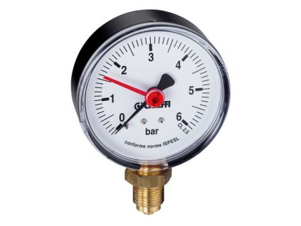 Tlakomer Caleffi teplotný rozsah 20–90°C, priemer 50mm