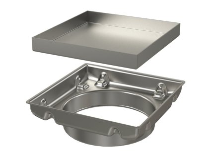 Nástavec hrdla vpusti + obojstranný rošt 130×130 mm, nerez