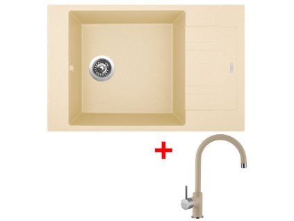 Granitový drez Sinks VARIO 780 Sahara + drezová batéria VITALIA GR