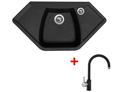 Granitový drez Sinks NAIKY 980 Granblack + drezová batéria VITALIA GR