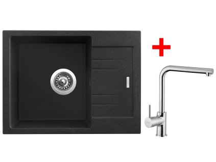 Granitový drez Sinks RAPID 580 Granblack + drezová batéria ELKA