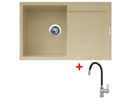 Granitový drez Sinks ULTIMA 790 Sahara + drezová batéria FLEXIA