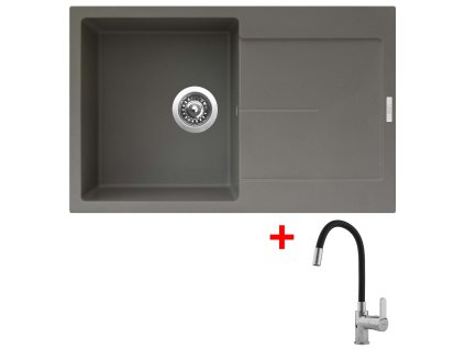 Granitový drez Sinks ULTIMA 790 Truffle + drezová batéria FLEXIA