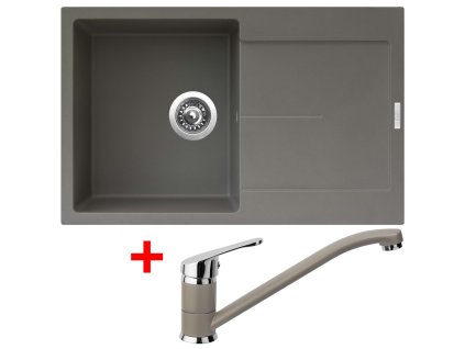 Granitový drez Sinks ULTIMA 790 Truffle + drezová batéria PRONTO GR