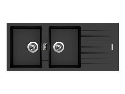 Granitový drez Sinks PERFECTO 1160 DUO Metalblack