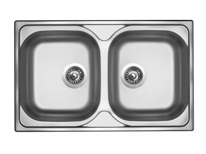 Nerezový drez SINKS CLASSIC 800 DUO V, matný povrch - hrúbka 0,6mm