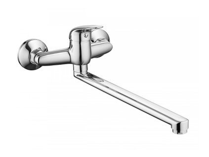 Drezová batéria nástenná PLUTO rovné rameno 30cm, rozstup 150mm, chróm