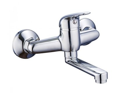 Drezová batéria nástenná PLUTO rovné rameno 12cm, rozstup 150mm, chróm