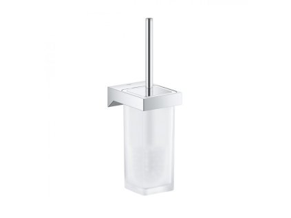 WC kefa na stenu SELECTION CUBE s držiakom, chróm-sklo