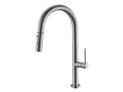 Drezová batéria so sprškou STEEL SLIM S stojanková, celonerezová