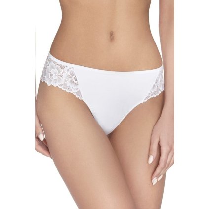 Bezešvé krajkové brazilky 88 bílé (Velikost XL)