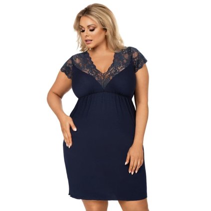 Luxusní košilka pro plnoštíhlé Tess tmavě modrá (Velikost 6XL)