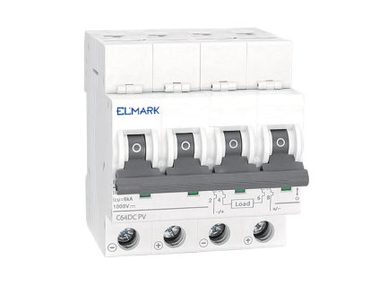 MCB DC64 20A 4P 6kA 1000V KŘIVKA C PRO PV SYSTÉMY