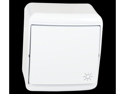 SPÍNAČ S JEDNÍM TLAČÍTKEM DVOUSMĚRNÝ, BÍLÝ IP20