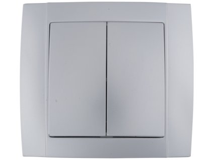 SR-2504 2 TLAČÍTKOVÝ DVOJMĚRNÝ SPINAČ SVĚTLE ŠEDÝ