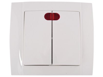 SR-2502 2 TLAČÍTKOVÝ DVOJMĚRNÝ SPINAČ S LED BÍLÝ