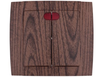 SR-2502 2 TLAČÍTKOVÝ DVOJMĚRNÝ SPINAČ S LED WENGE