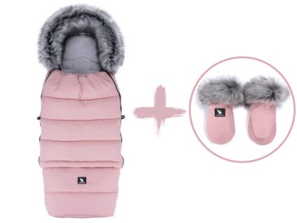 Set zimní fusak s rukavicemi COMBI YUKON 3v1, Pink, růžový